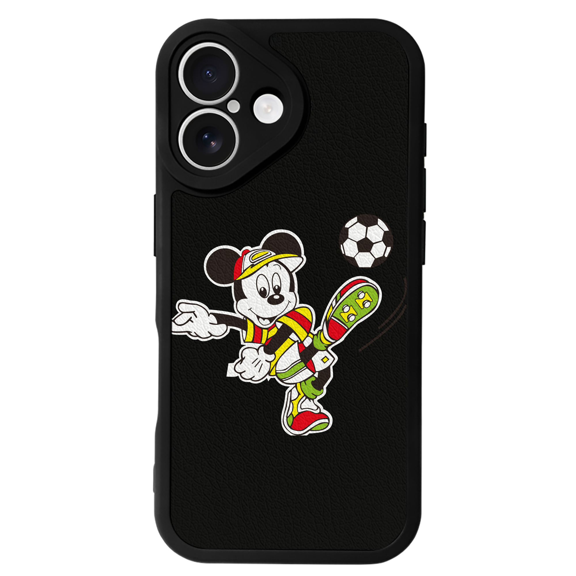（画像用） ミッキーマウス Mickey Mouse 【iPhone 16シリーズ対応】シリコンスマホケース（レザー調） 材質：シリコン